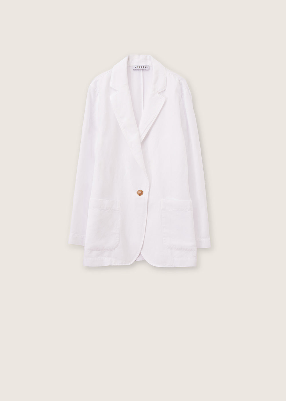 Rosso35 White Cotton Longline Single Breasted Blazer