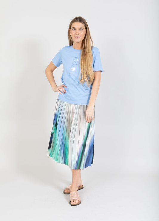 Plisse Skirt With Print