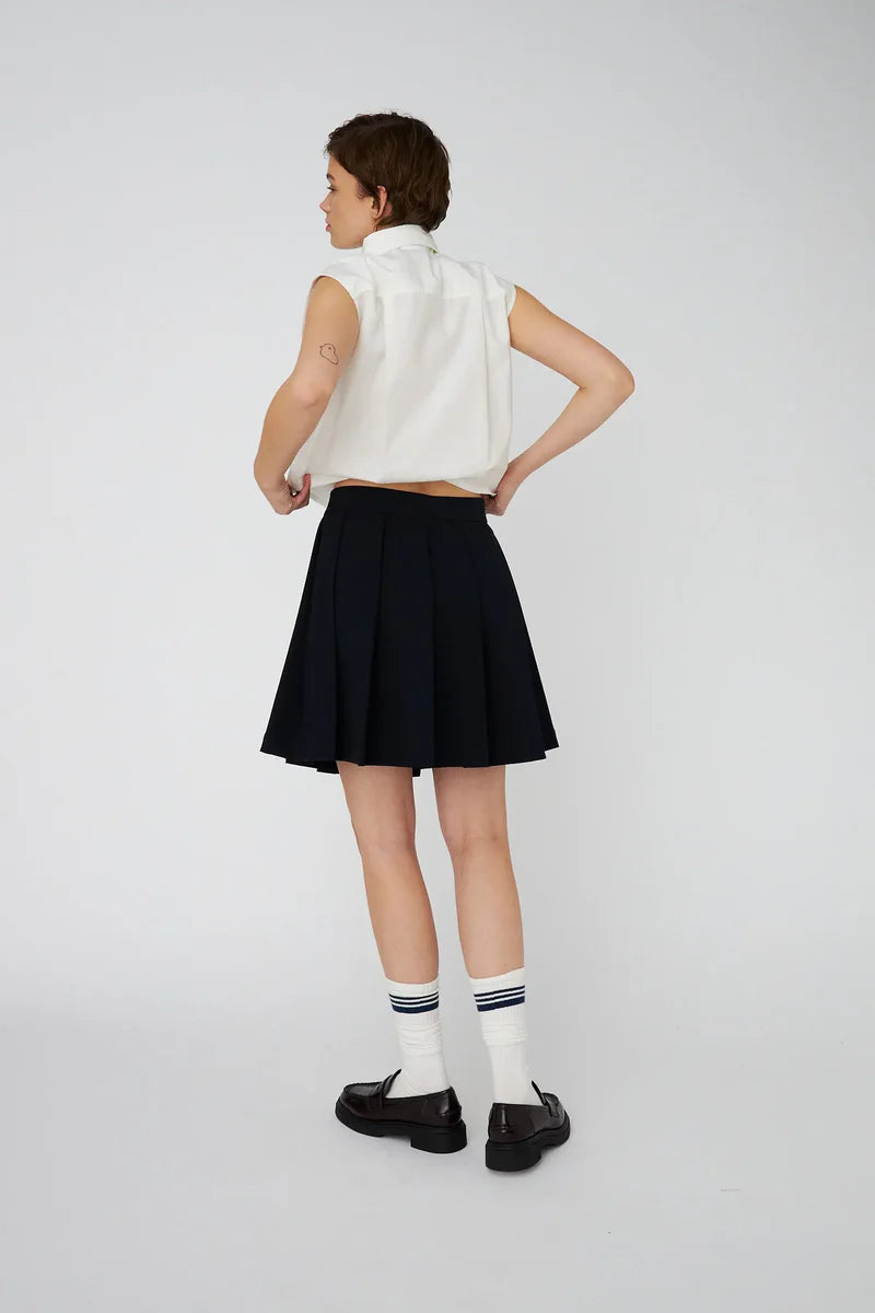 Stella Nova School Navy Plisse Mini Skirt