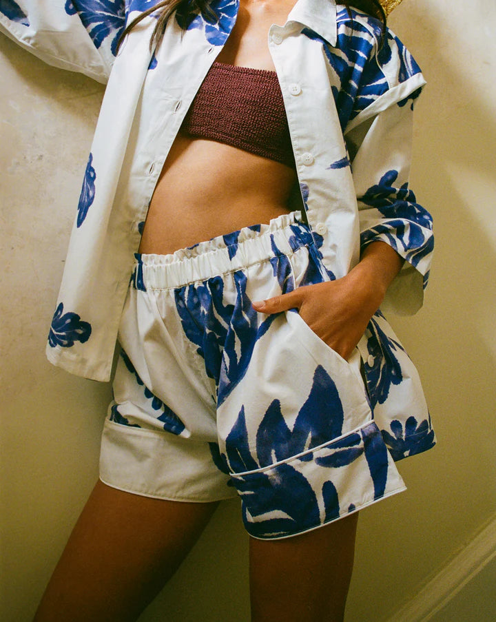 Moon And Mellow Jardin Blue Shorts