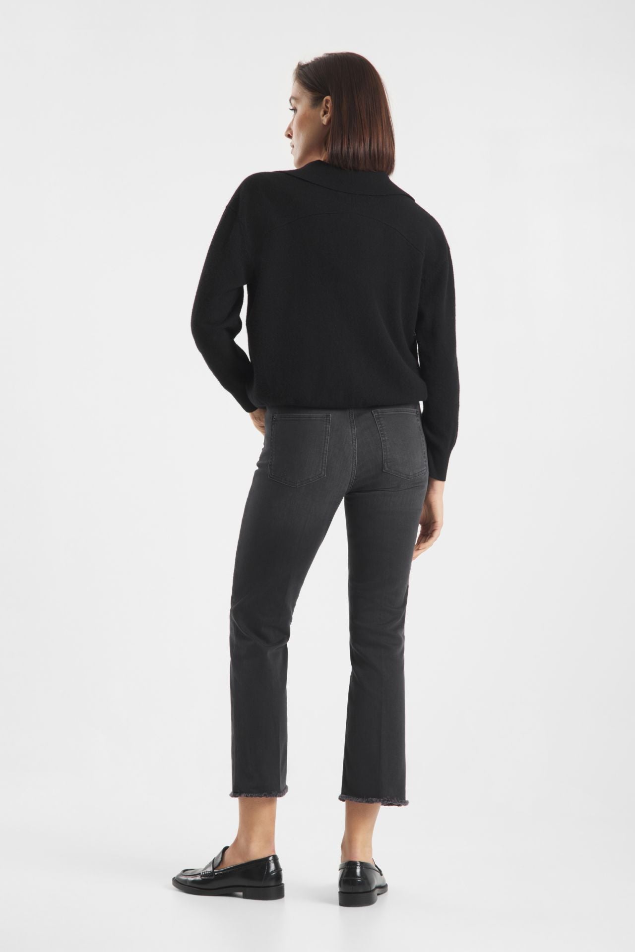 Raffaello Rossi Vic 6/8 Cropped Ring Stretch Denim Grey