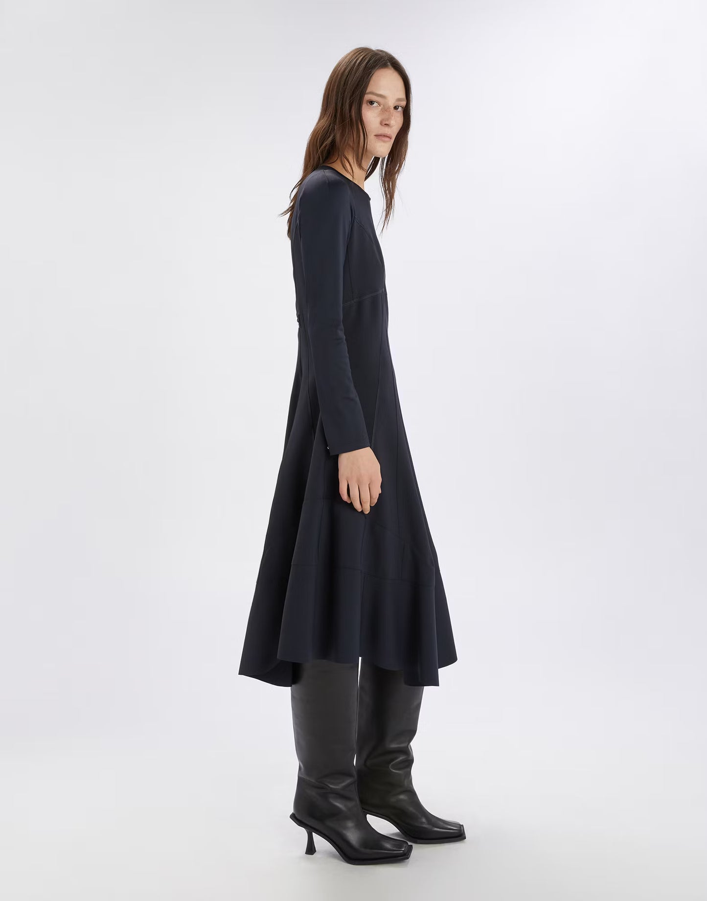 High Midnight blue stretch neoprene dress