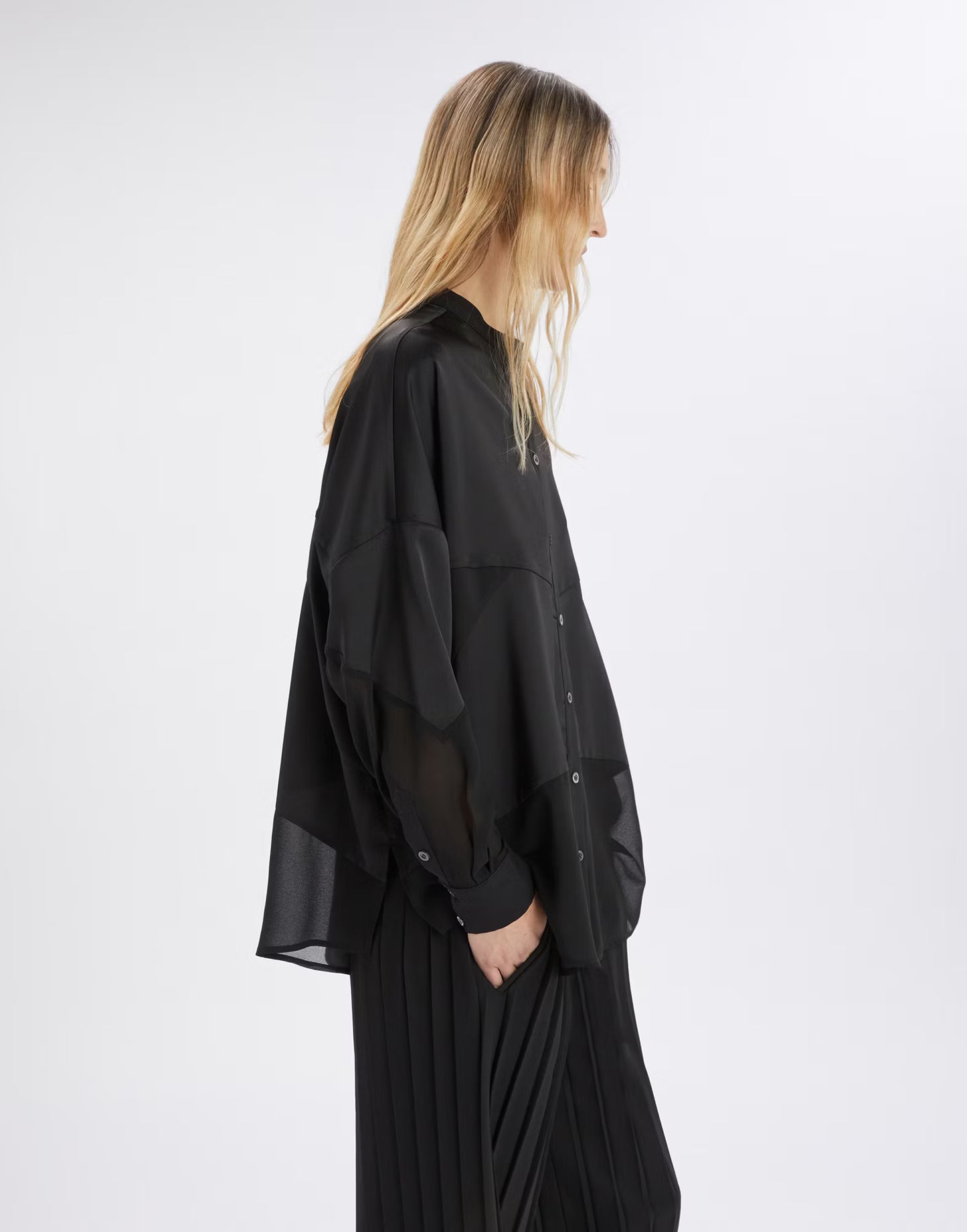 High Anselm Black Sheer Blouse