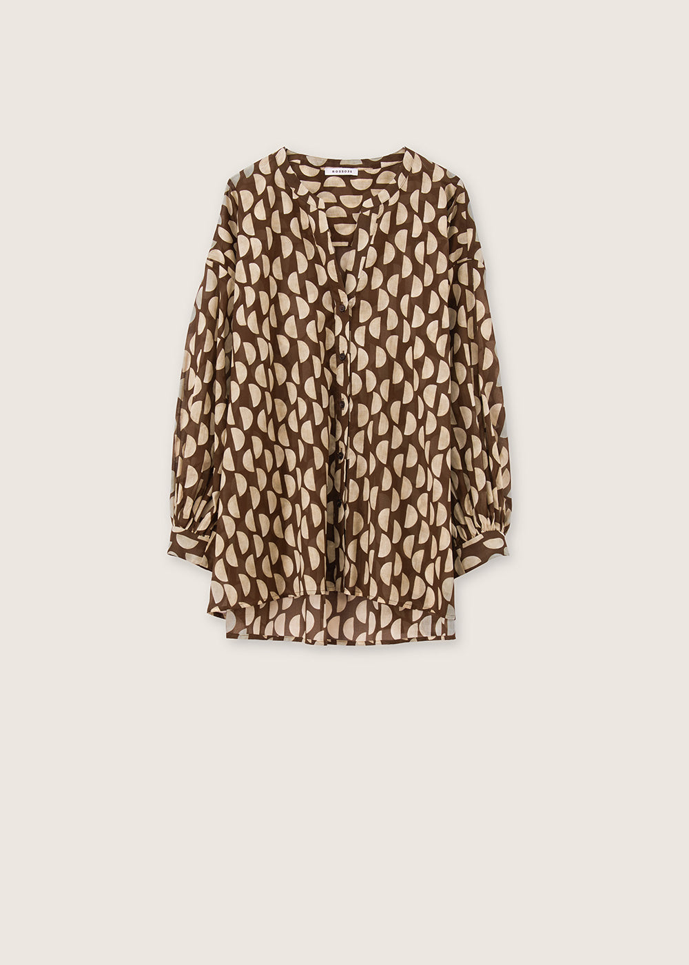 Rosso35 Brown & Cream Polka Dot Cotton Blouse