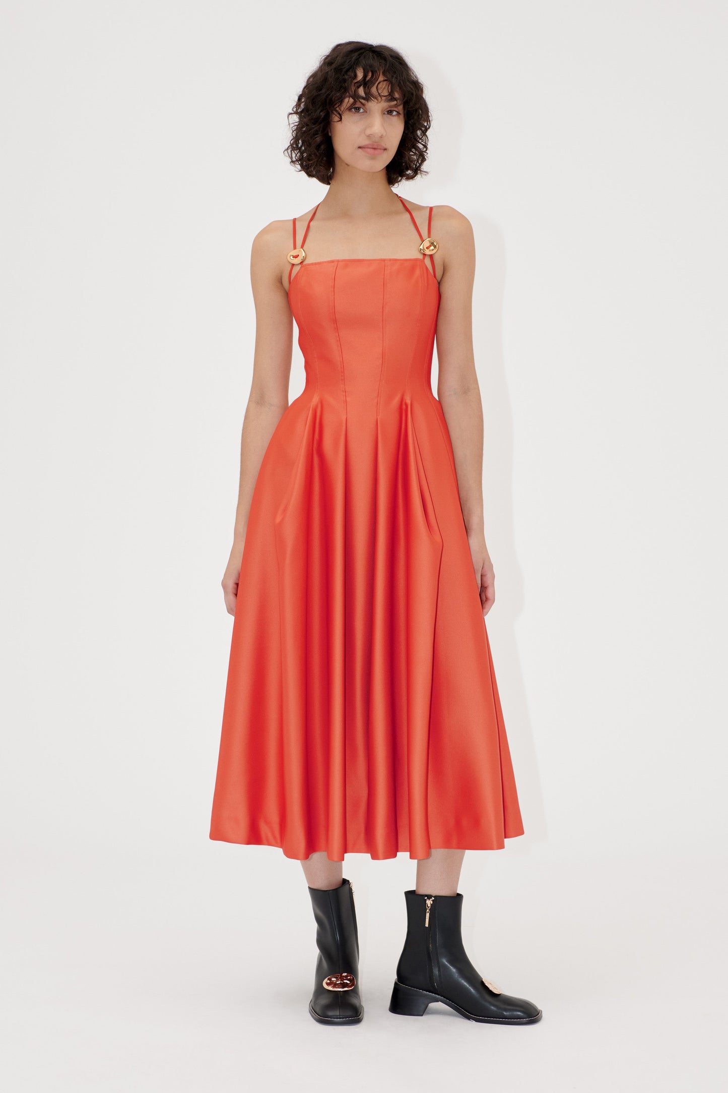Double Strap Orange Dress