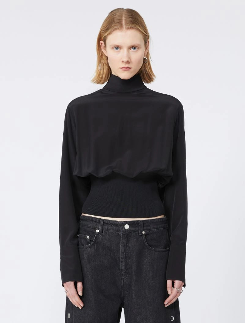 Sportmax Nepeta Silk Black Blouse