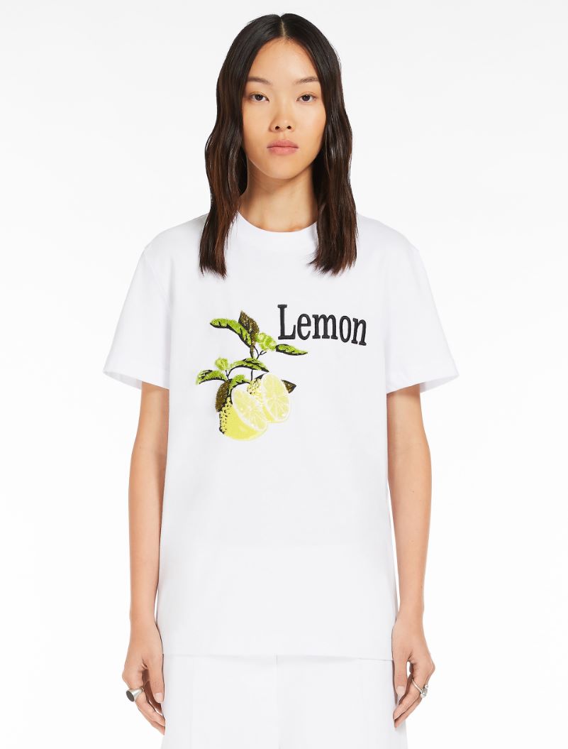 Renata Embroidery And Sequin Lemon T Shirt