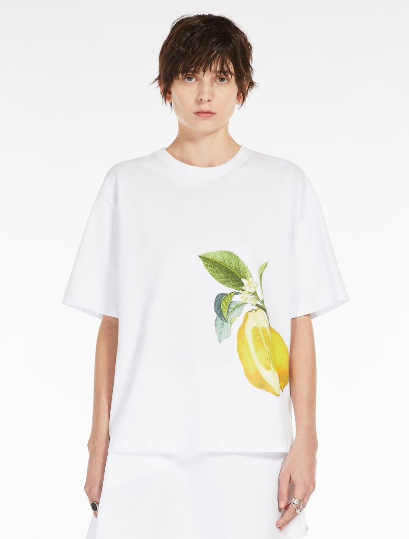 Floral Print T-Shirt Optical White