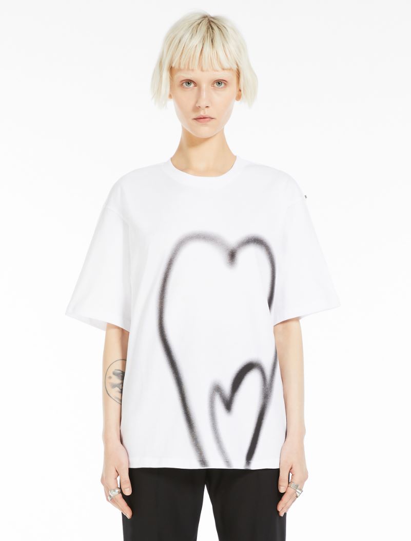 Luis Heart Print Adorned T Shirt