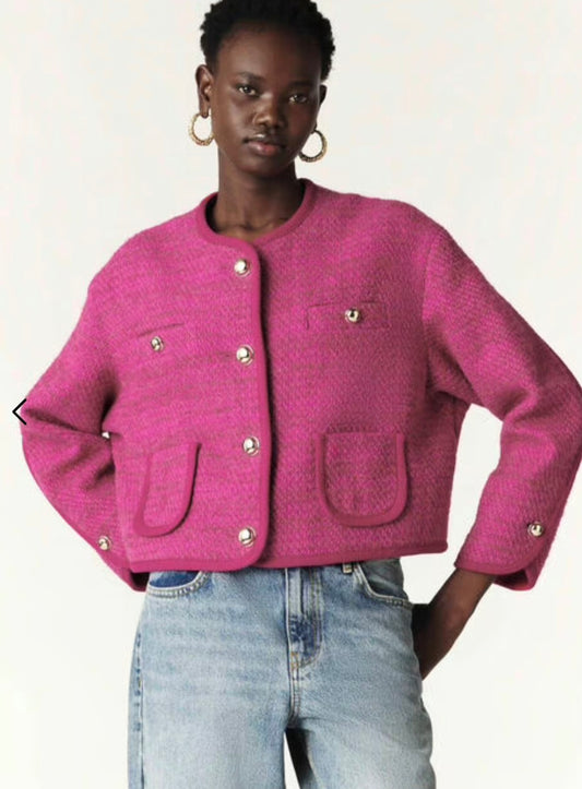 Brittany Patch Pocket Jacket Pink
