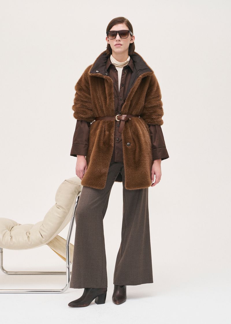 Rosso35 Hazelnut Faux Fur Reversible Coat
