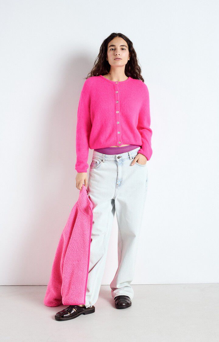 American Vintage Vitow Cardigan Fluorescent Pink