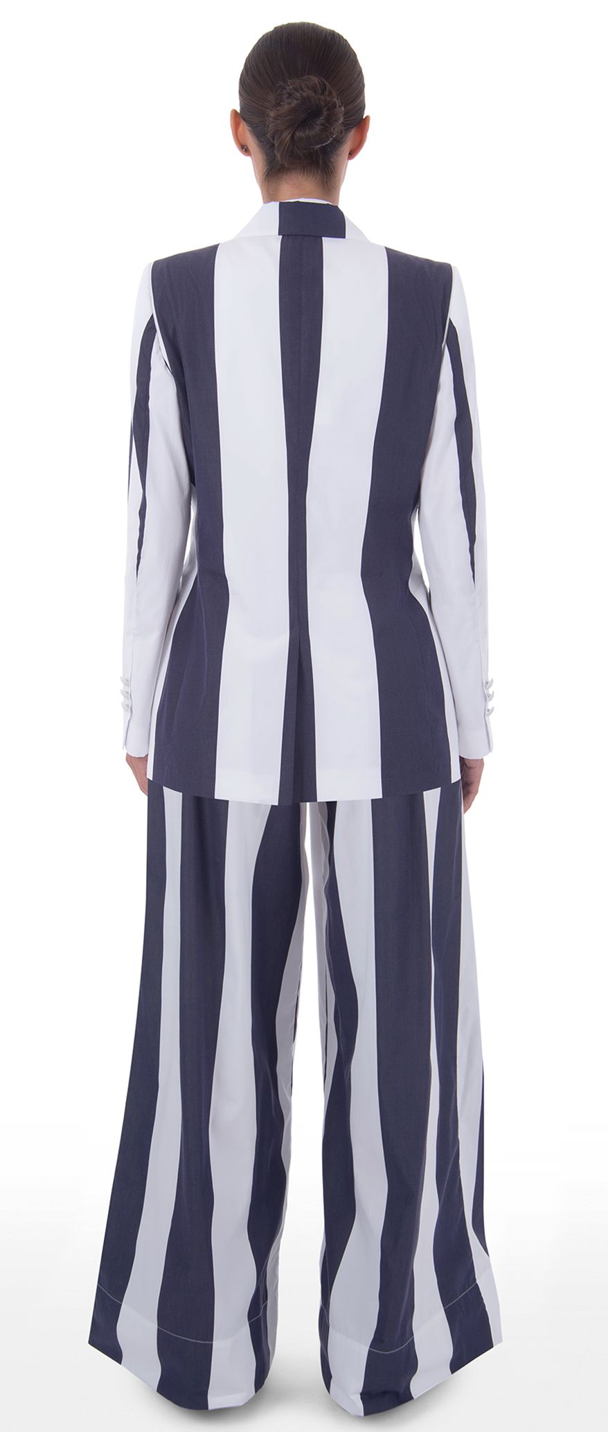 Brittani Navy And White Striped Jacket