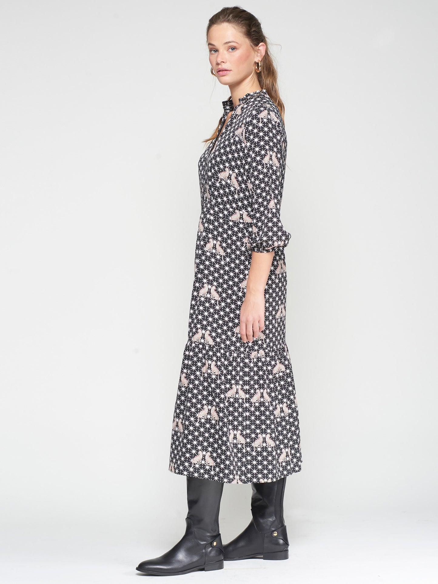 Vilagallo Dress Leopards And Stars Black