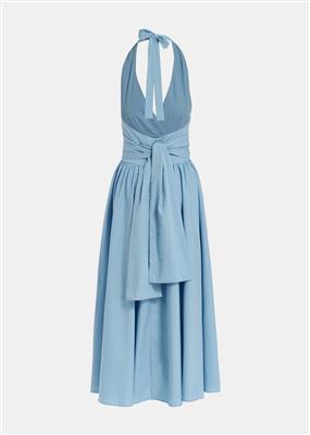 Froyle Blue Halter Neck Cotton Dress