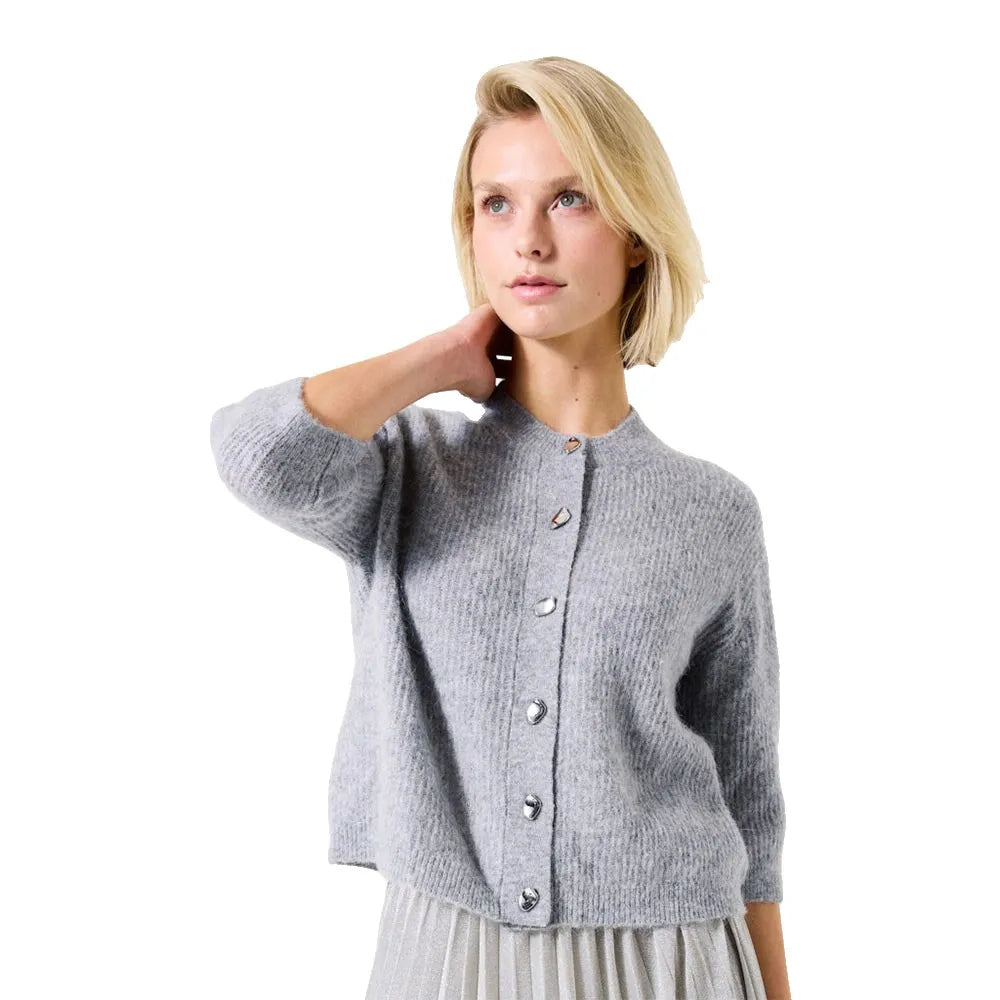 Garcia Short Sleeve Mist Heather Cardigan