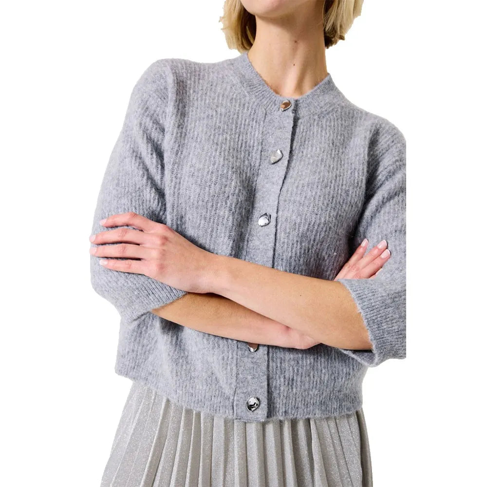 Garcia Short Sleeve Mist Heather Cardigan