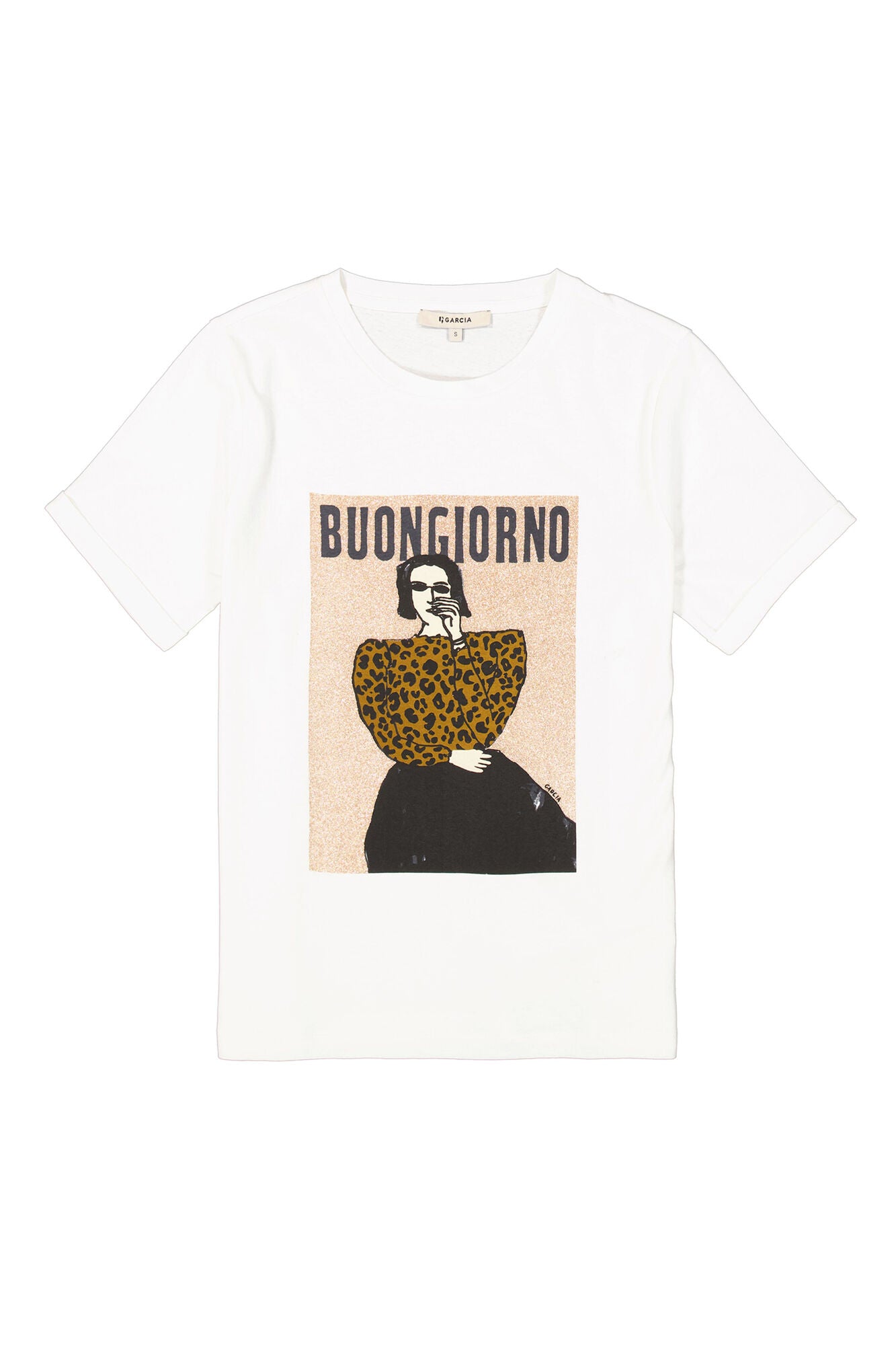 Garcia Ecru Printed T-Shirt