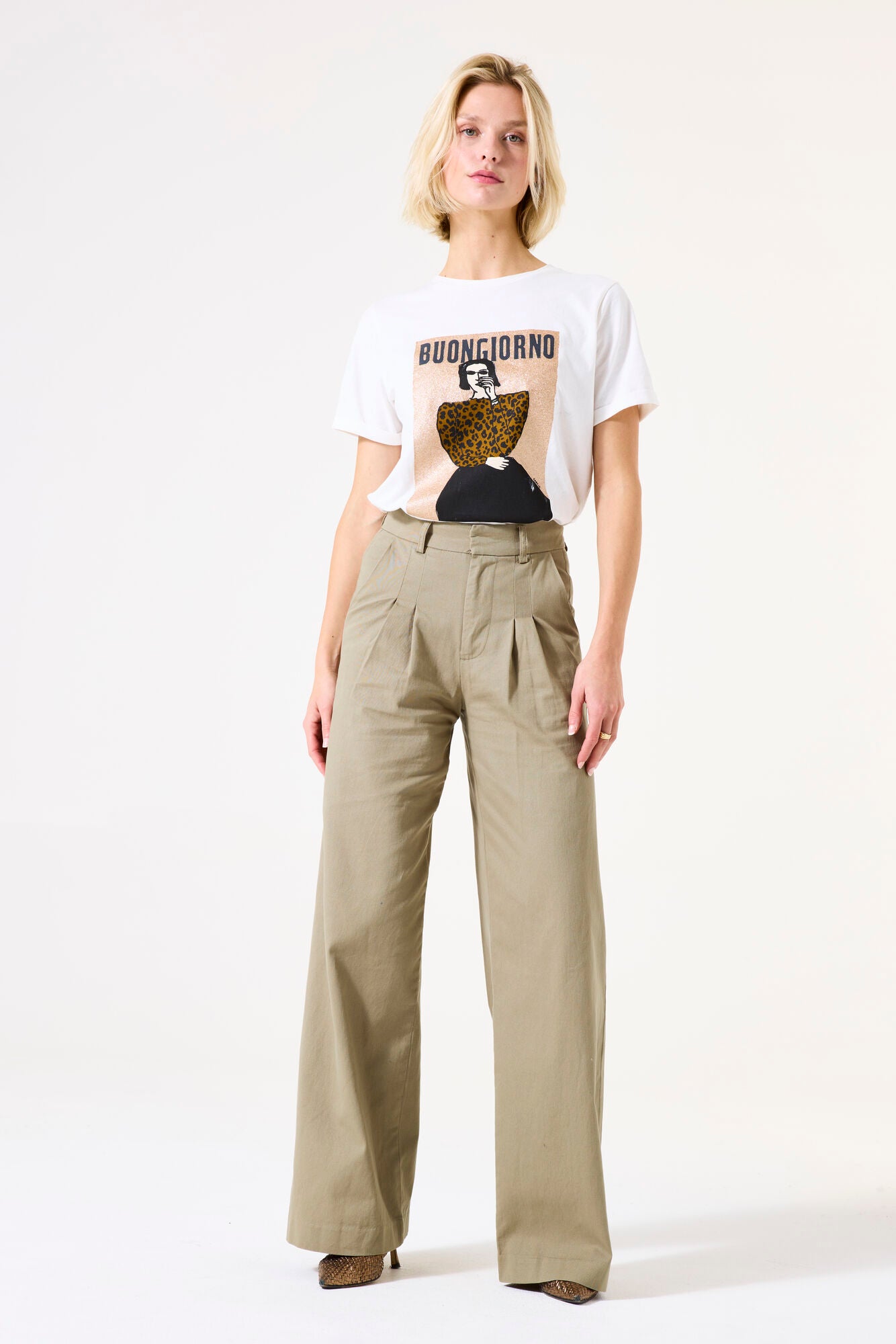 Garcia Ecru Printed T-Shirt