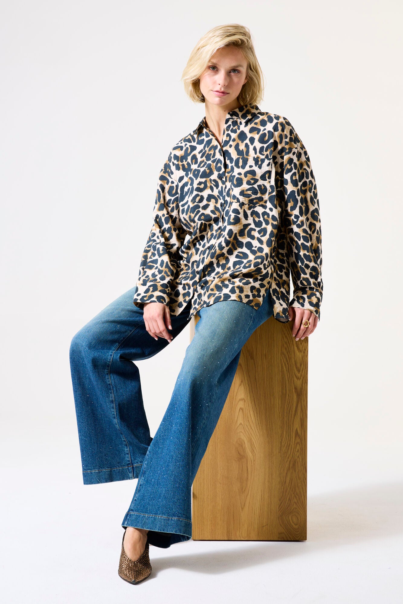 Garcia Shirt in Almond Leopard