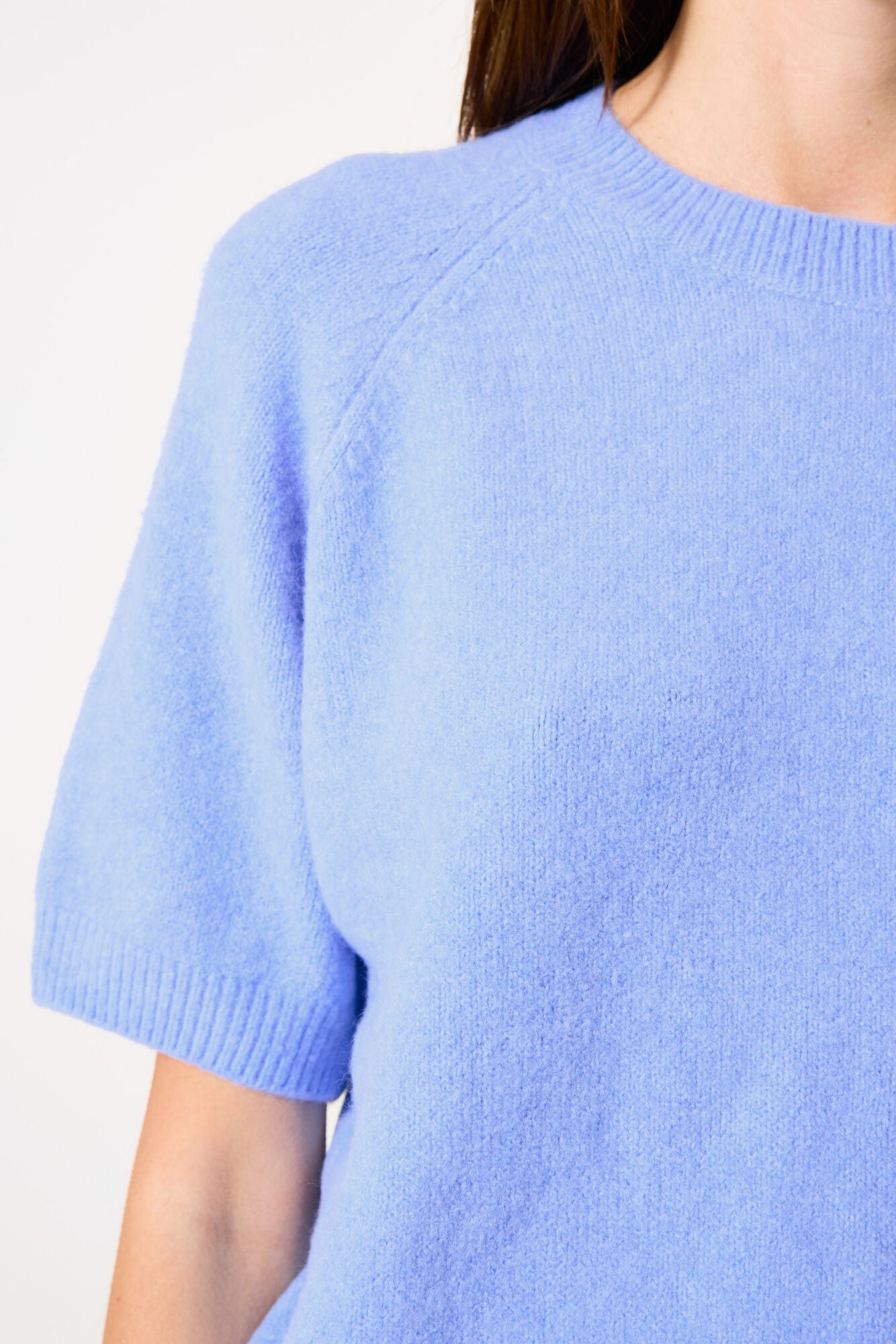 Garcia Provence Blue Knit Sweater with Short Sleeves