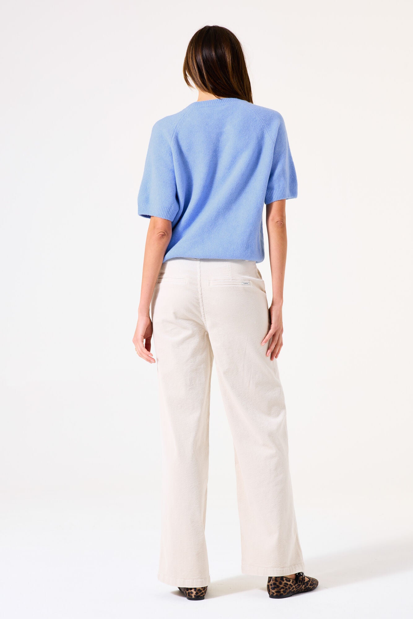Garcia Provence Blue Knit Sweater with Short Sleeves
