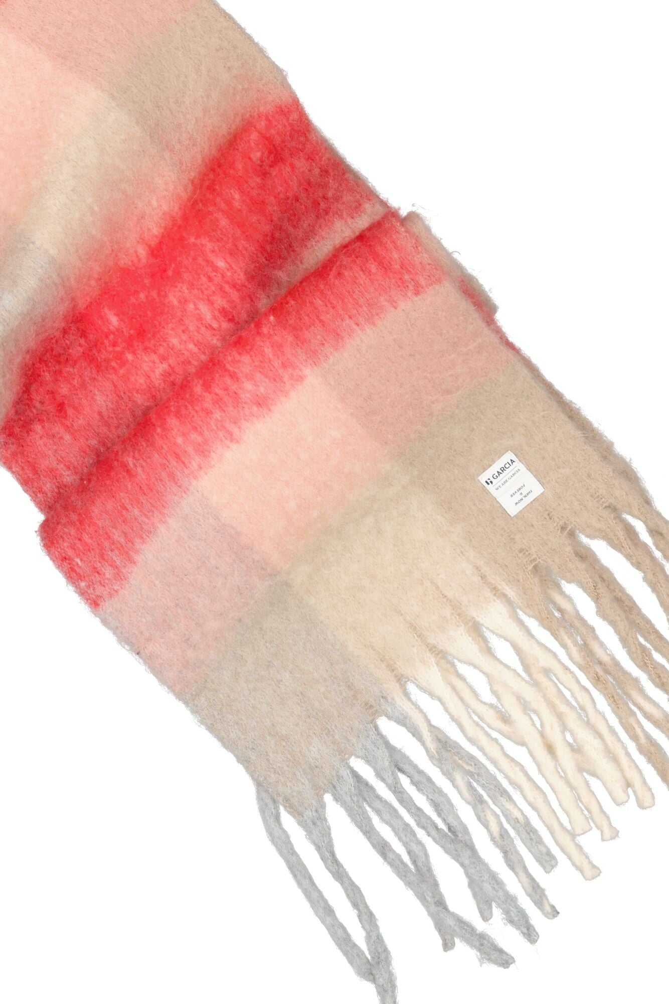 Garcia oversized Red and Pink Check Scarf