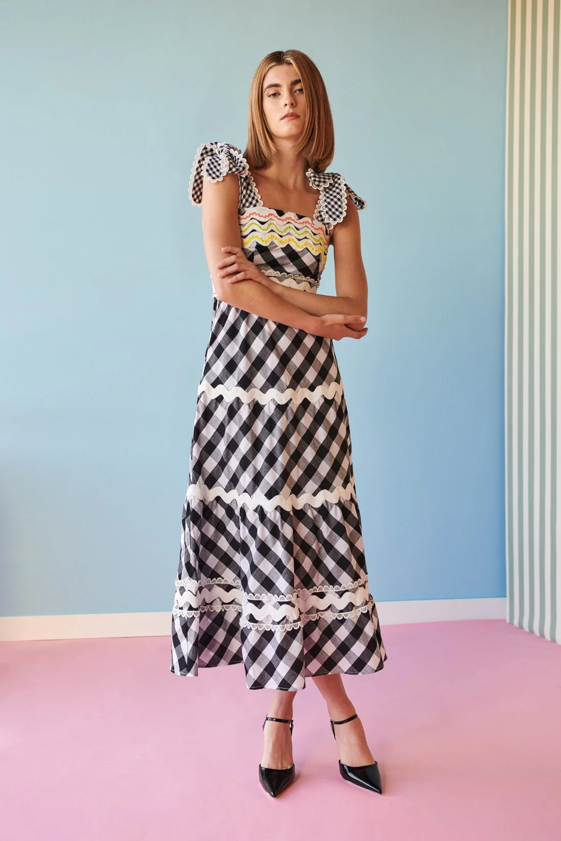 Jade Vichy Black & White Dress