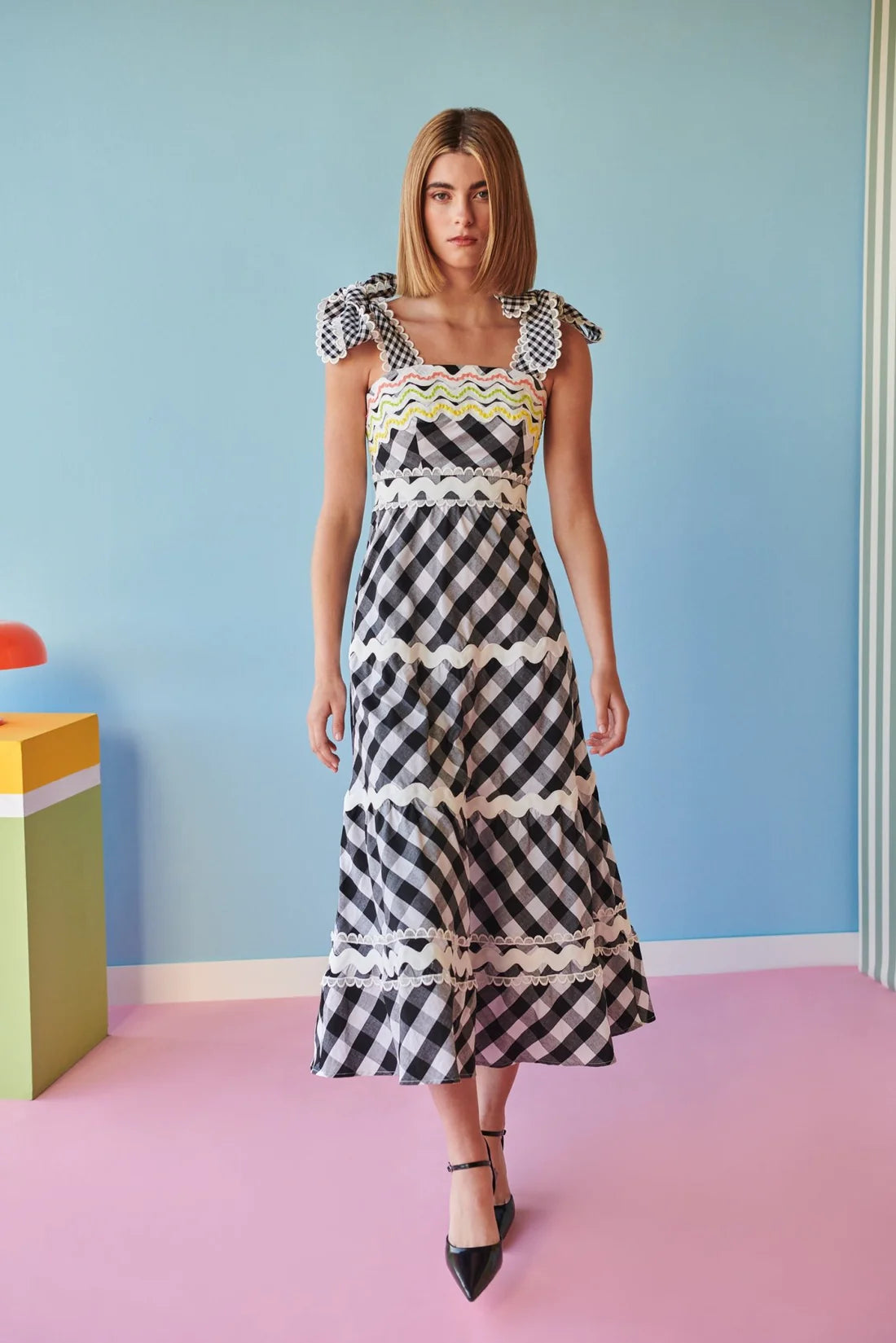 Jade Vichy Black & White Dress
