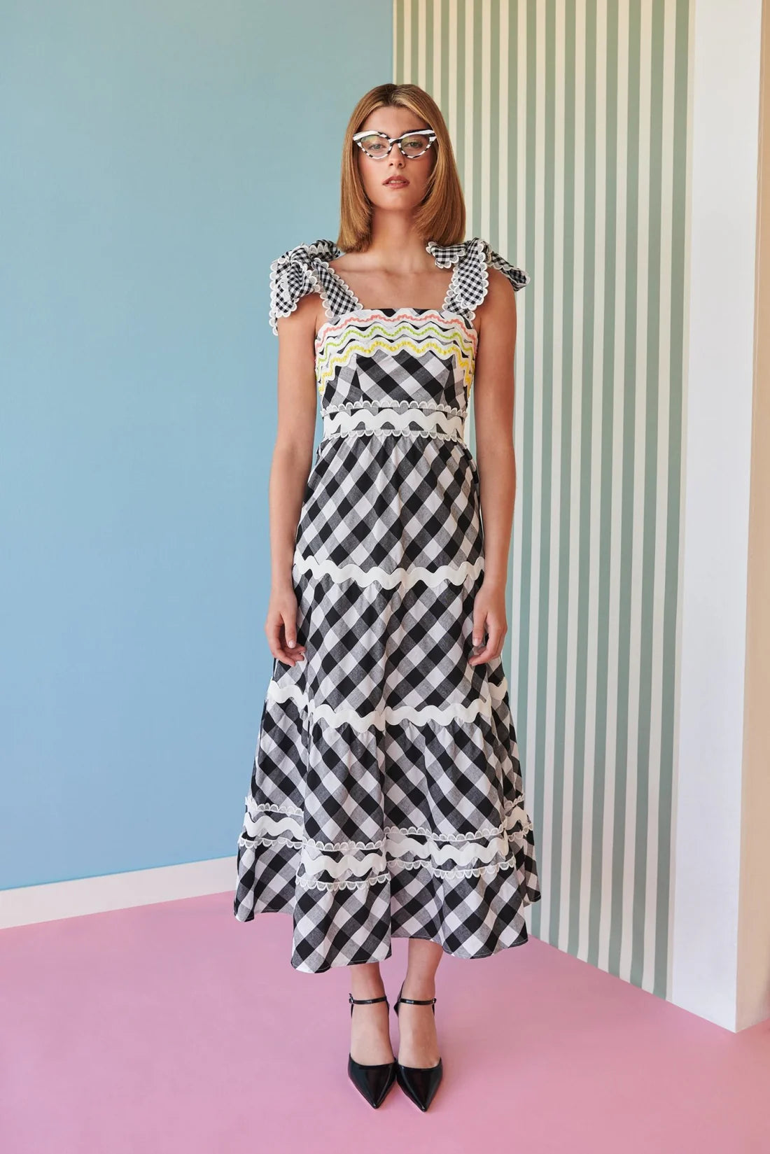 Jade Vichy Black & White Dress