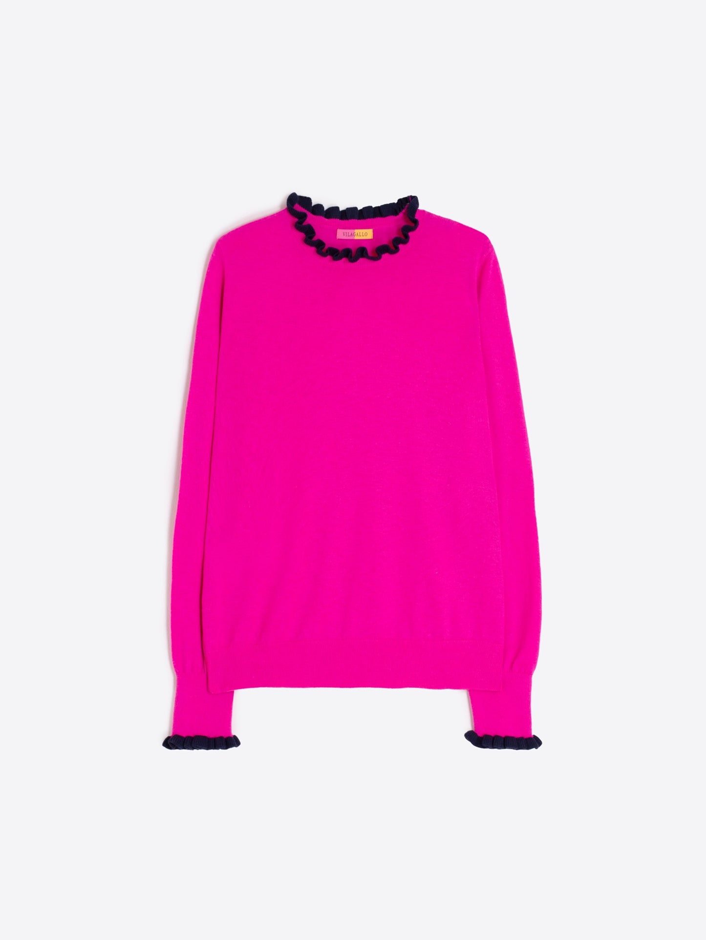 Vilagallo Fushia Sweater With Ruffles