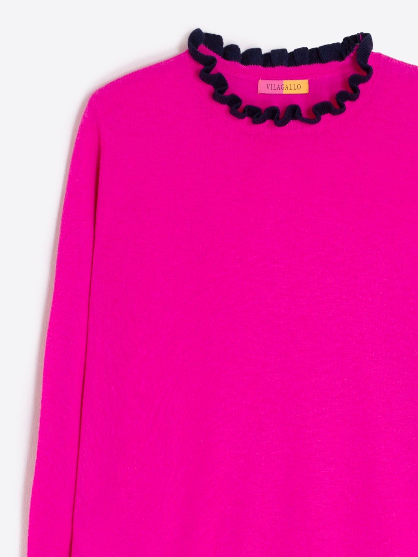 Vilagallo Fushia Sweater With Ruffles