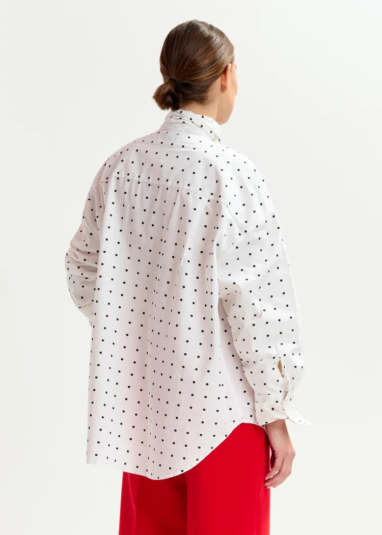 Essentiel Antwerp Pussy-Bow Polka Dot Shirt