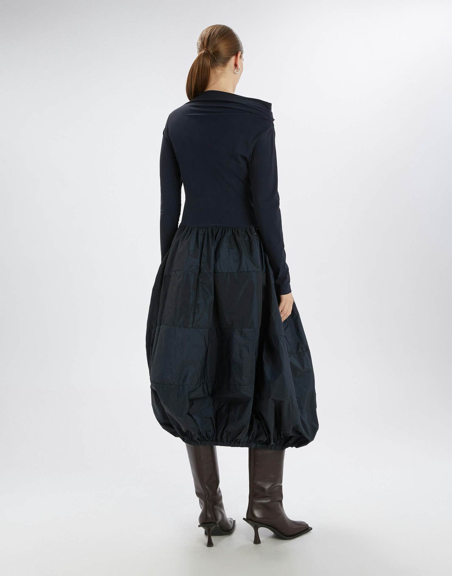 High Grid Navy Dress