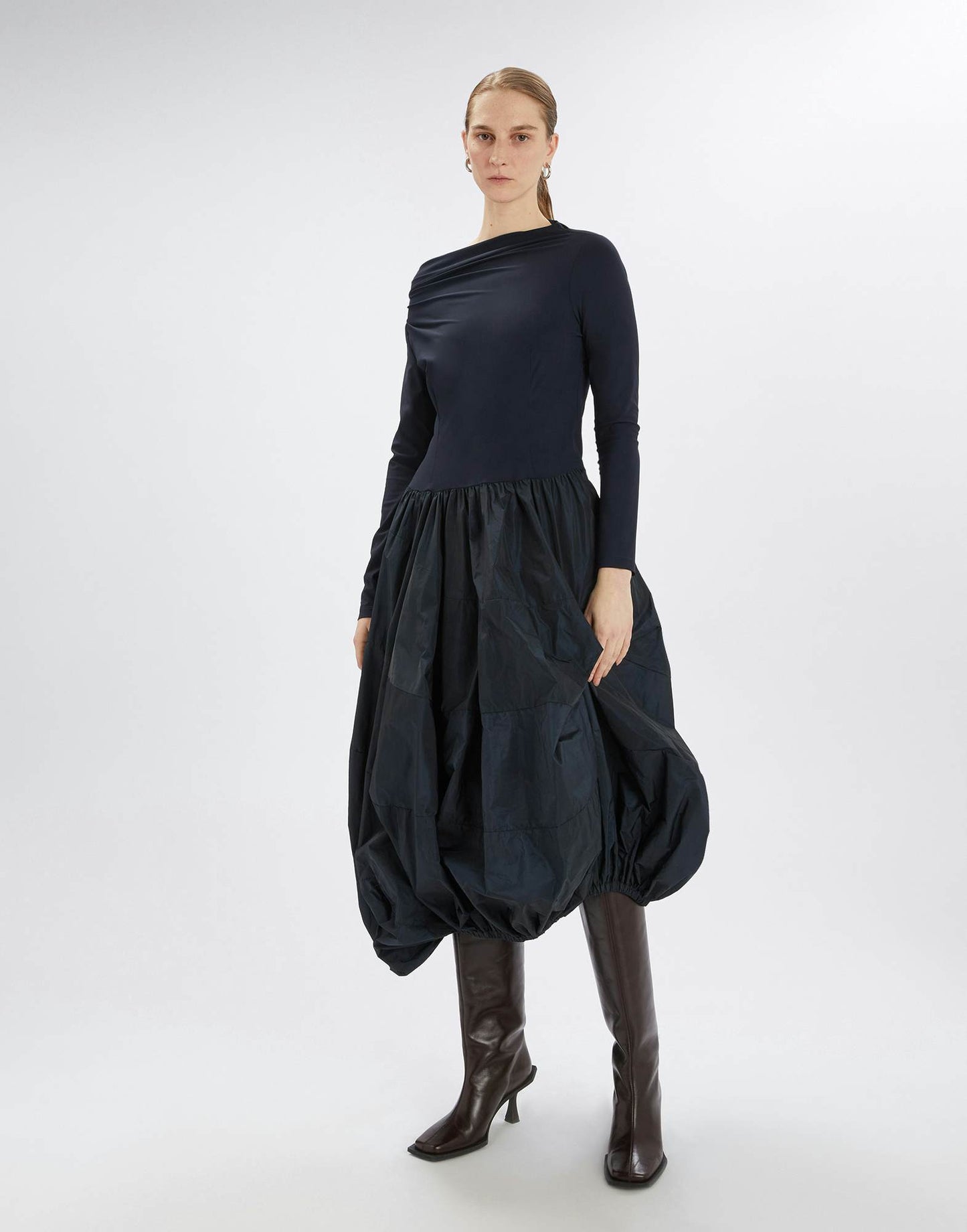 High Grid Navy Dress