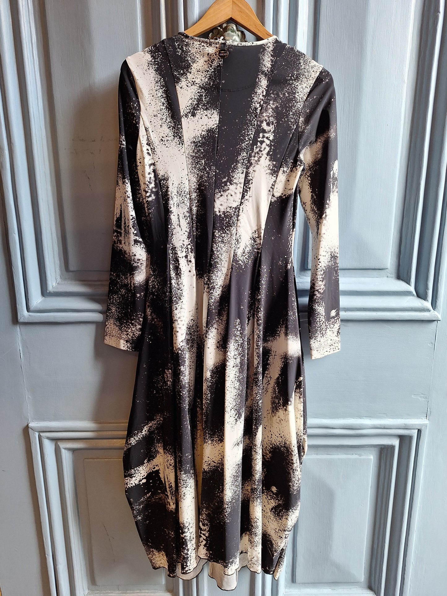High At-Length Black and White Print Dress