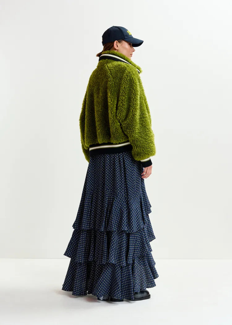 Essentiel Antwerp Iwill Olive Faux Fur Jacket