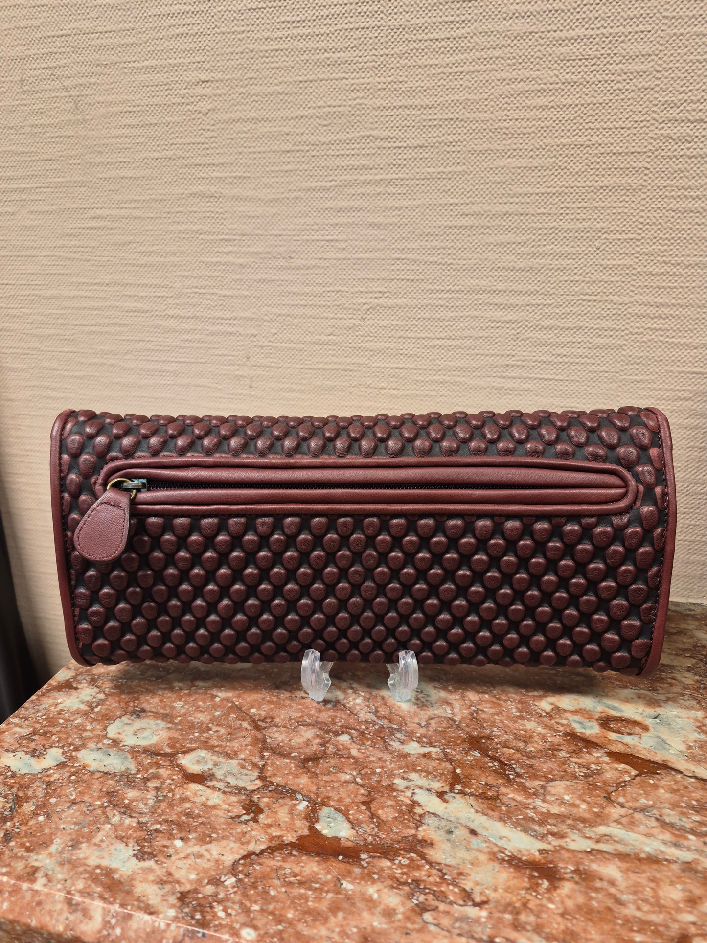 Tissa Fontaneda Flavia Bordeaux Large Clutch