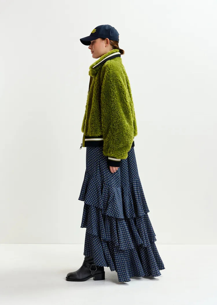 Essentiel Antwerp Iwill Olive Faux Fur Jacket