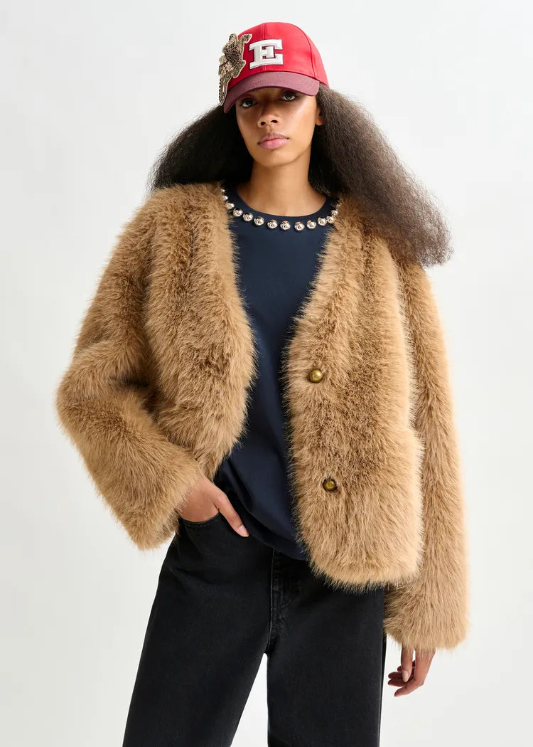 Essentiel Antwerp Faux Fur Jacket