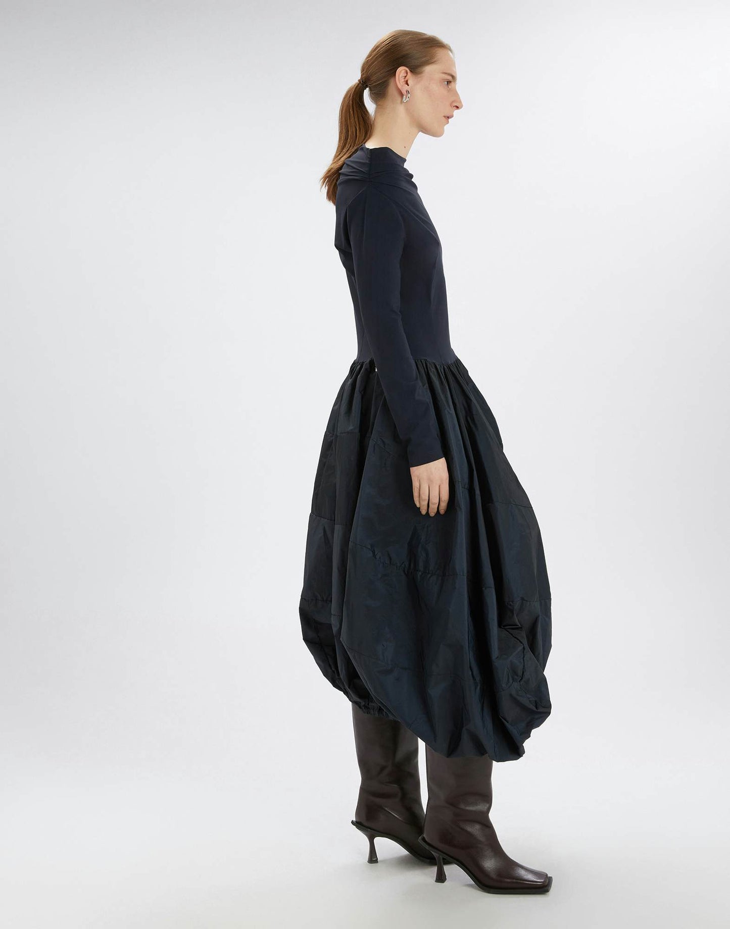High Grid Navy Dress