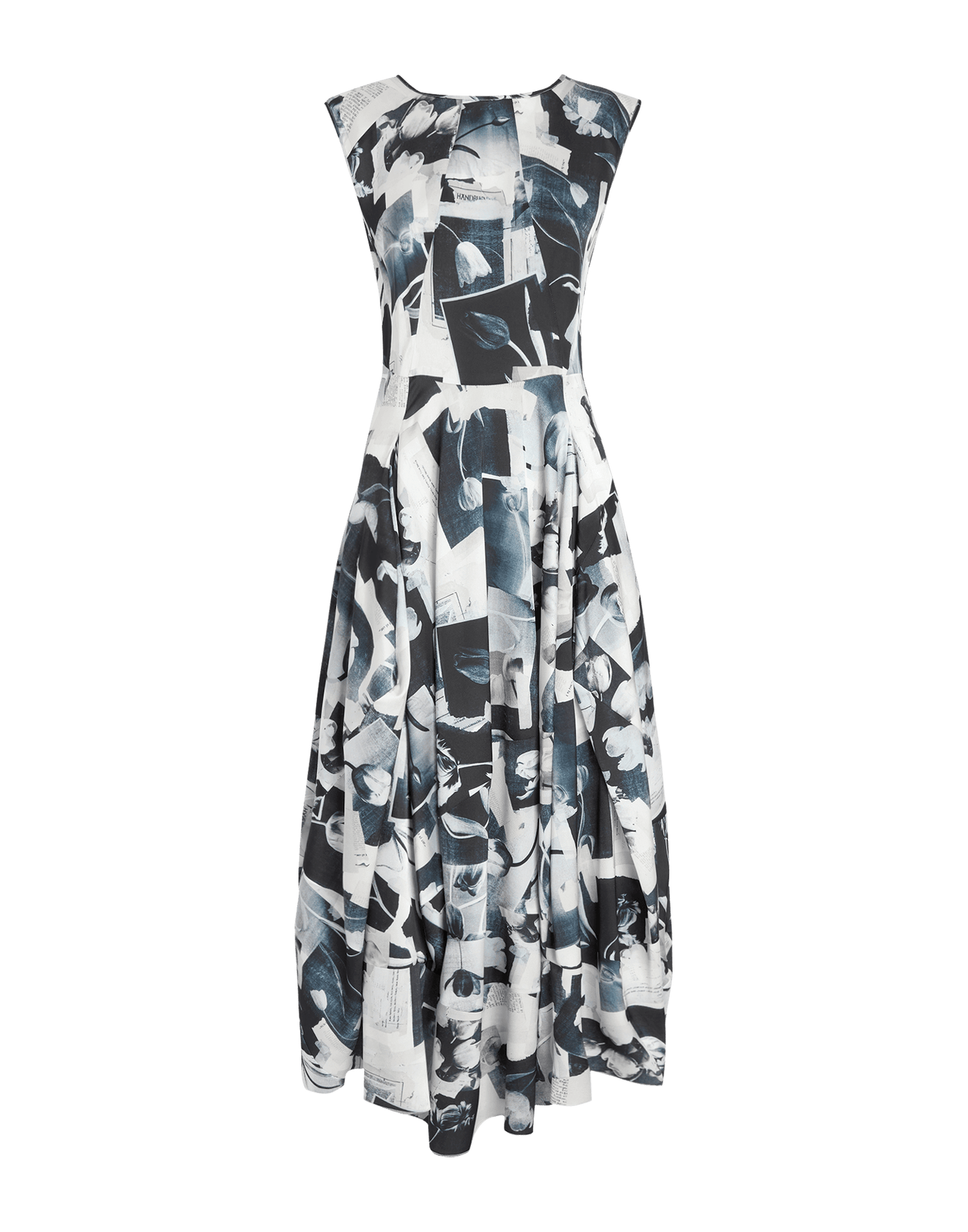 High Sparky Black White Fitted Bodice Dress