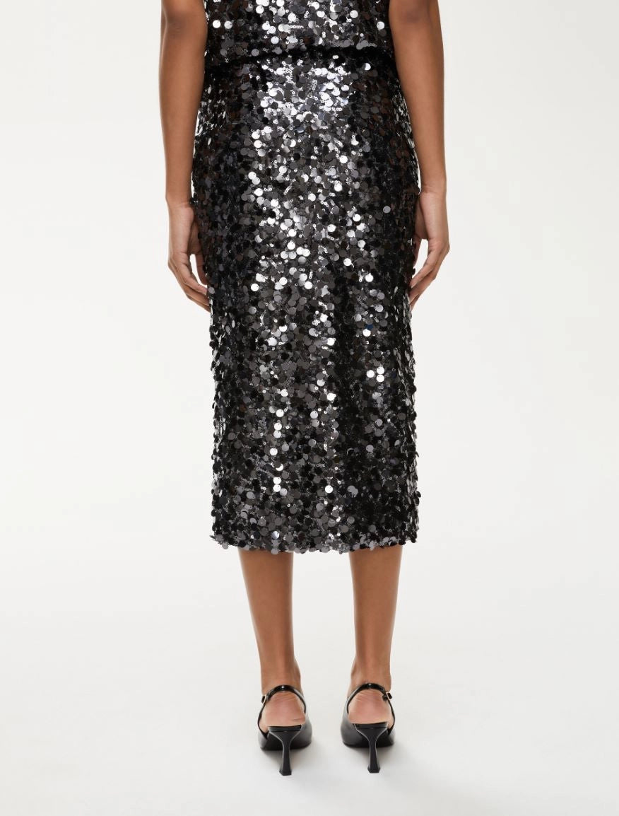 Iblues Attila Sequin Skirt in Barrel Grey