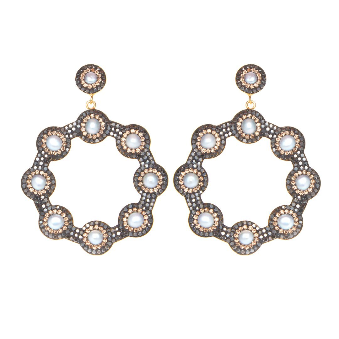 Baroque Pearl Hoop Earrings