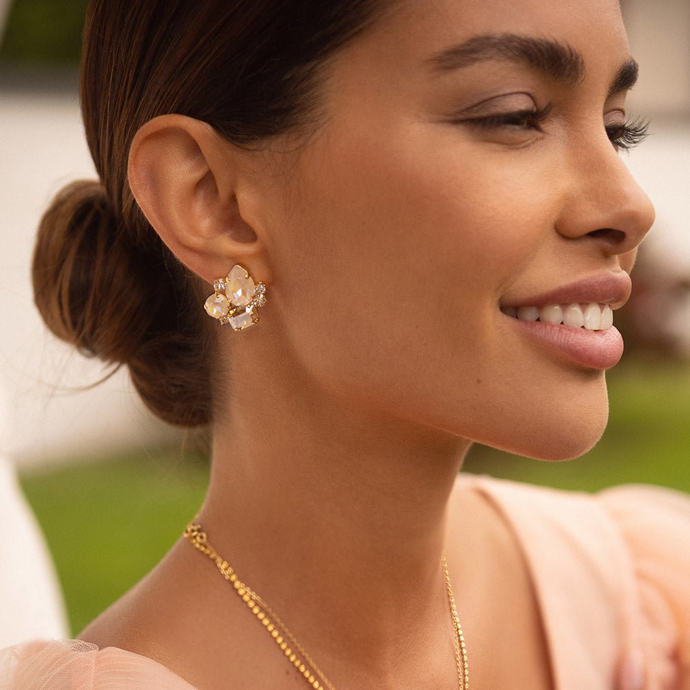 Angelina earrings gold ivory