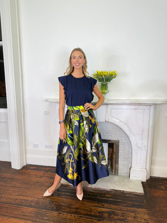 Silk95five Naples Top Navy