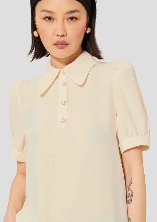 Tonino Ecru Crepe Shirt Top