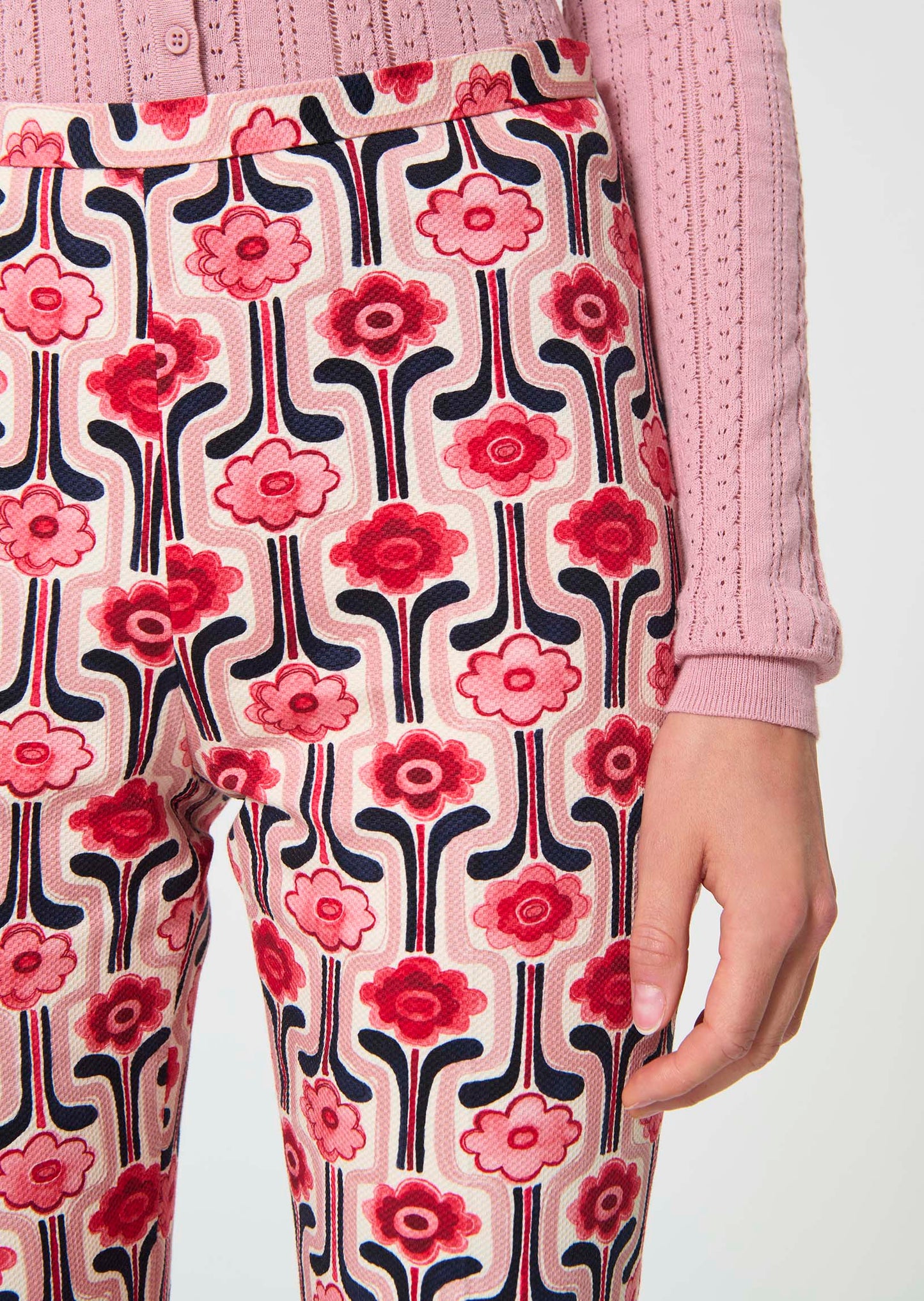 Tara Jarmon Paulino Pale Pink Retro Pants