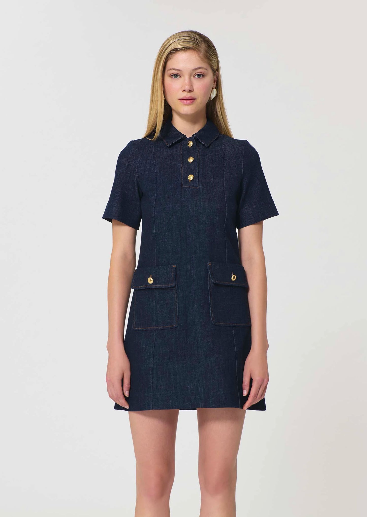 Tara Jarmon .Roanne Dark Demin A-Line Dress