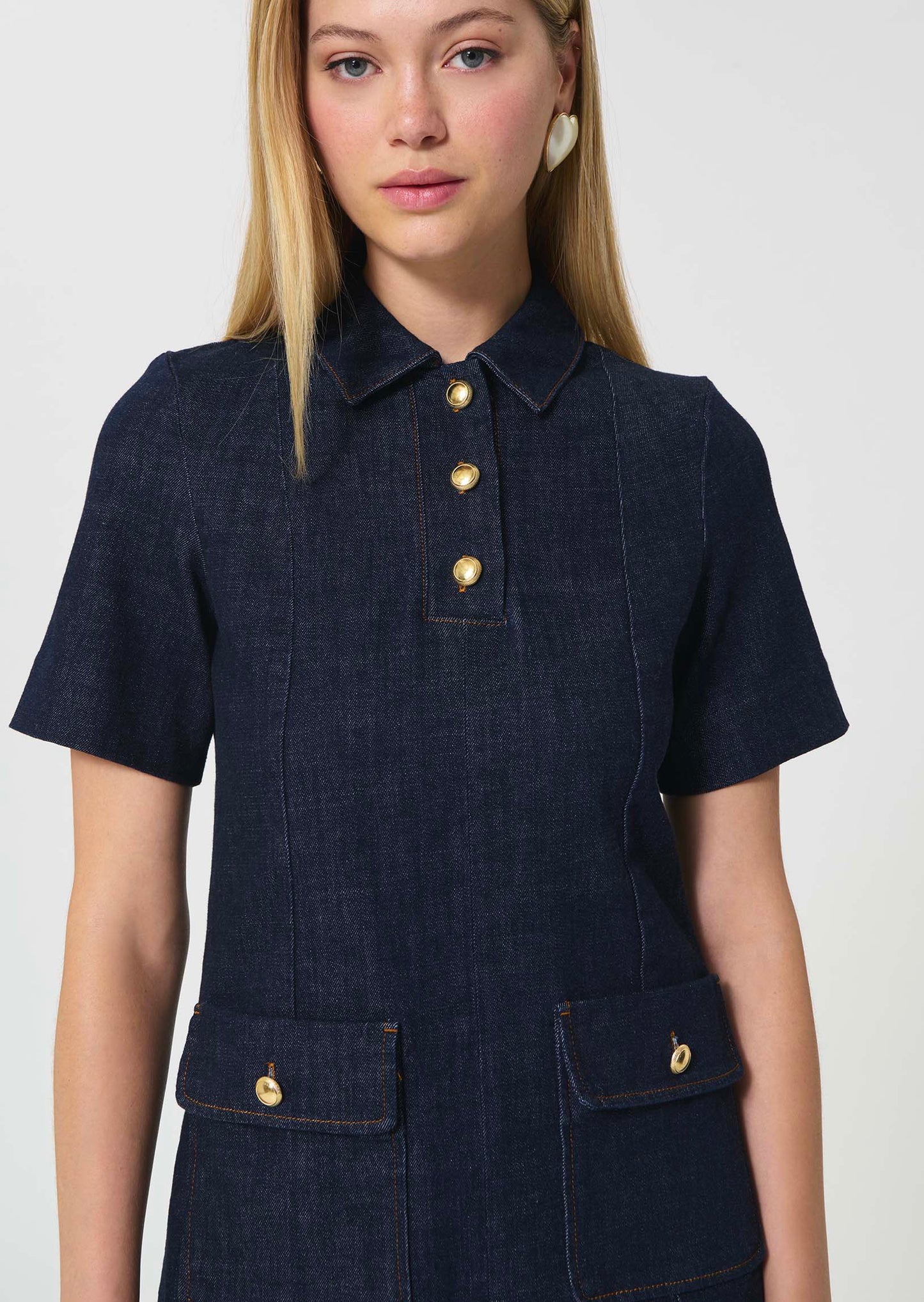 Tara Jarmon .Roanne Dark Demin A-Line Dress